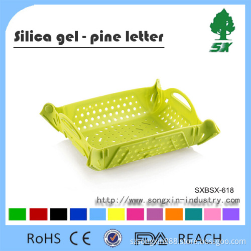 Eco-friendly and multi-purpose colander,silicone mesh sink strainer/BPA free silicone collapsible strainer